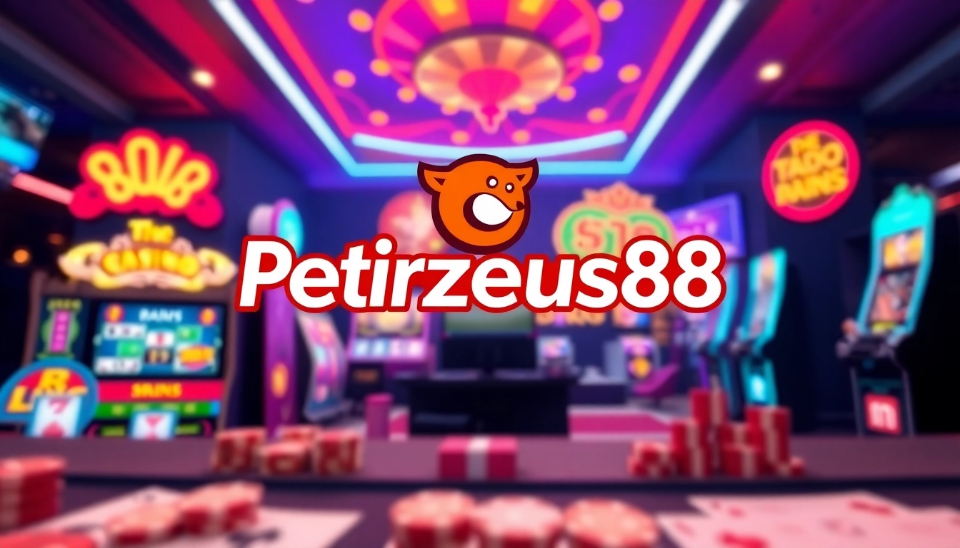 Experience the excitement of Petirzeus88 with vibrant casino elements and engaging games.