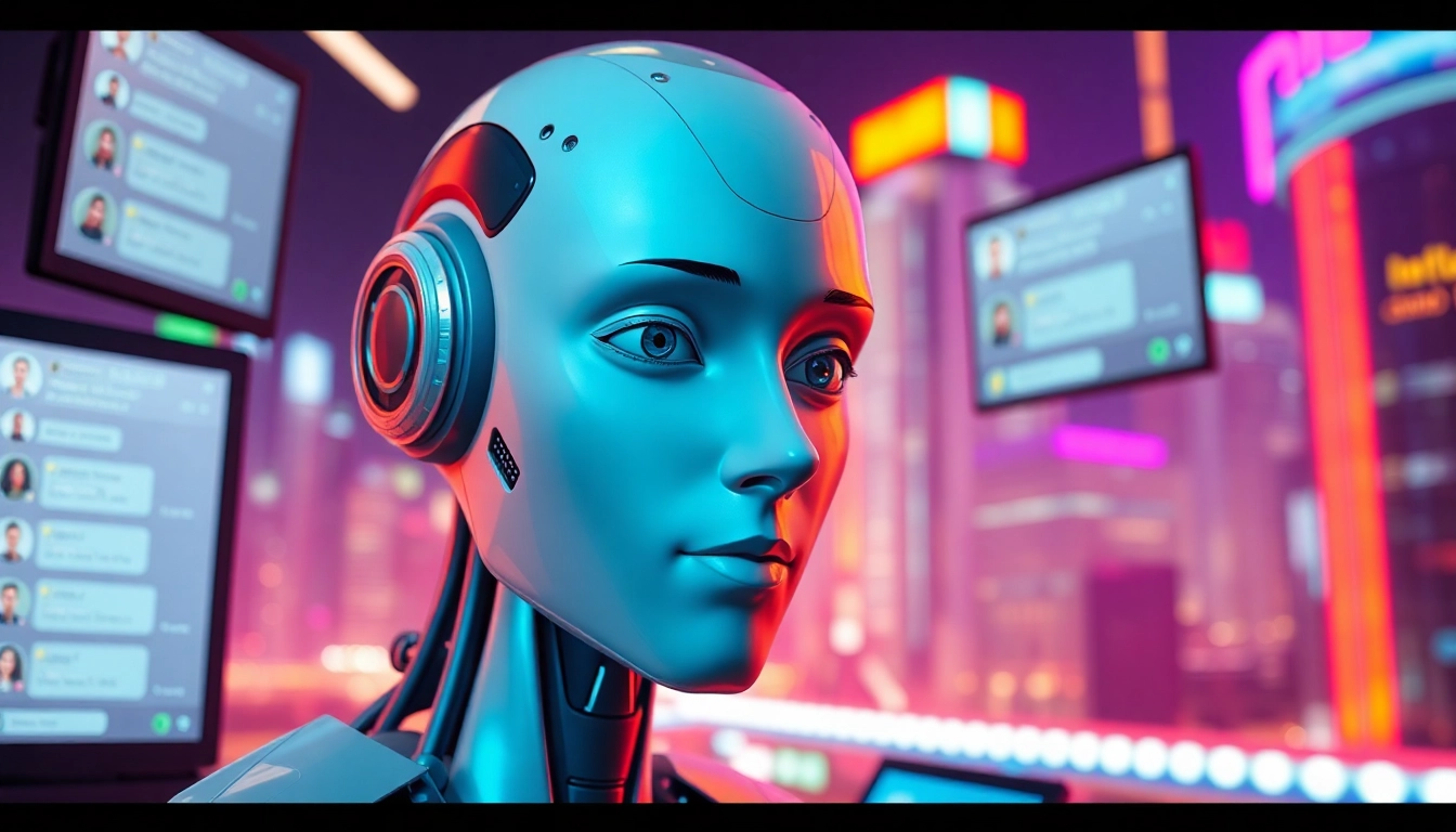 Engage with c.ai no filter characters in a colorful, futuristic setting.