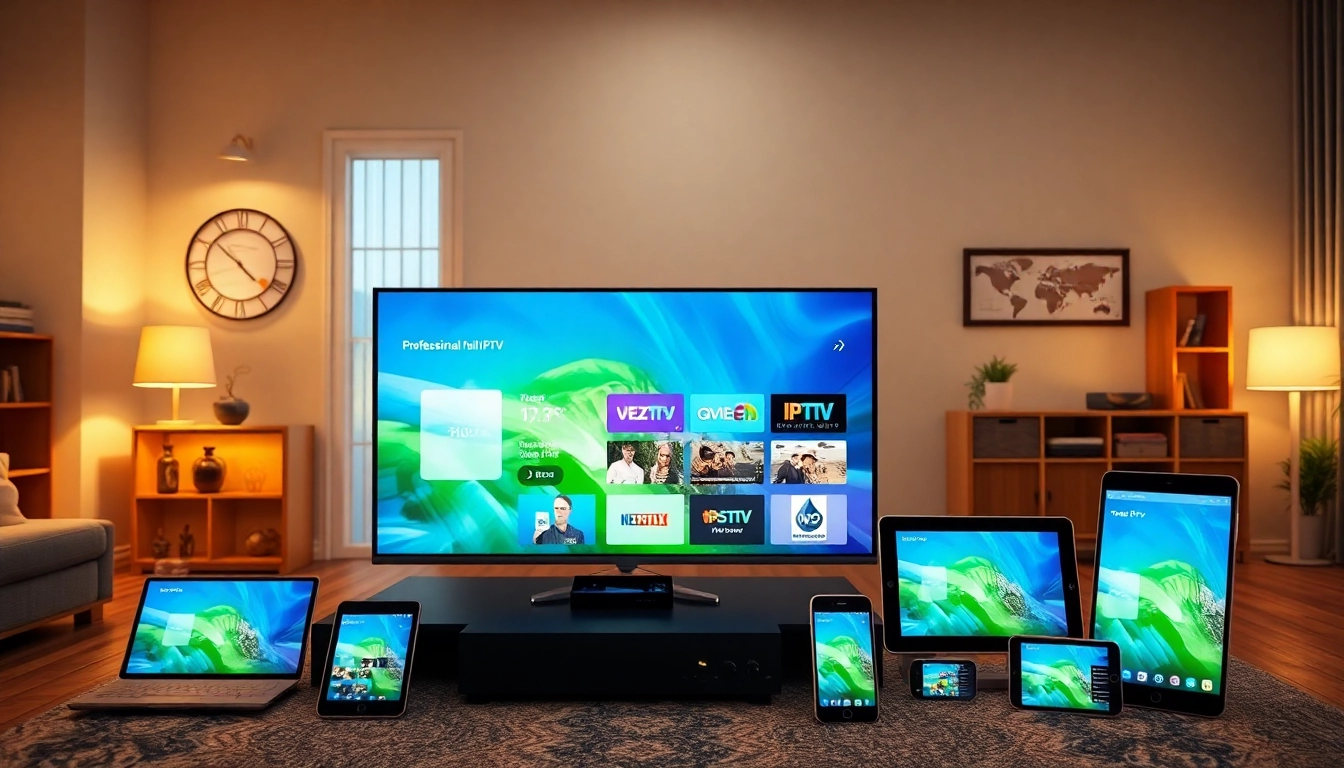 Engaging users with iptv services on smart devices in a cozy living space.