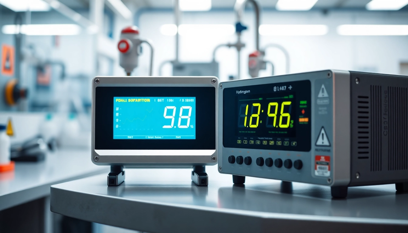 Hydrogen monitor showcasing advanced detection technology in a professional lab.