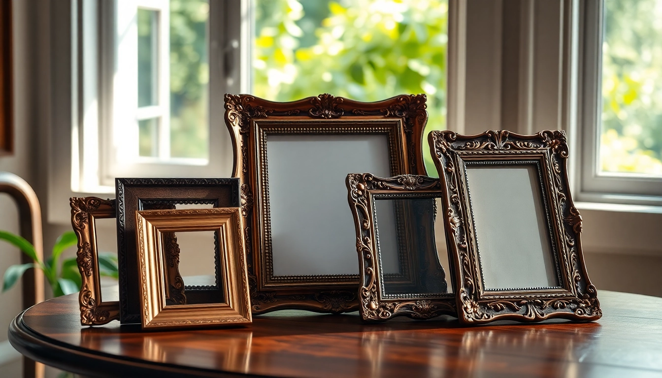 Showcasing ornate picture frames with intricate designs and luxurious finishes.