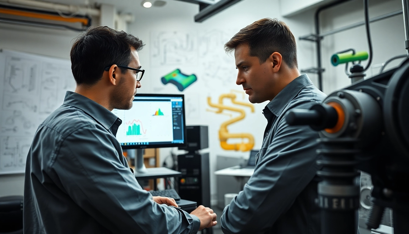 Pipe stress Analysis Company showcasing an engineer at work in a high-tech lab with advanced simulation tools.