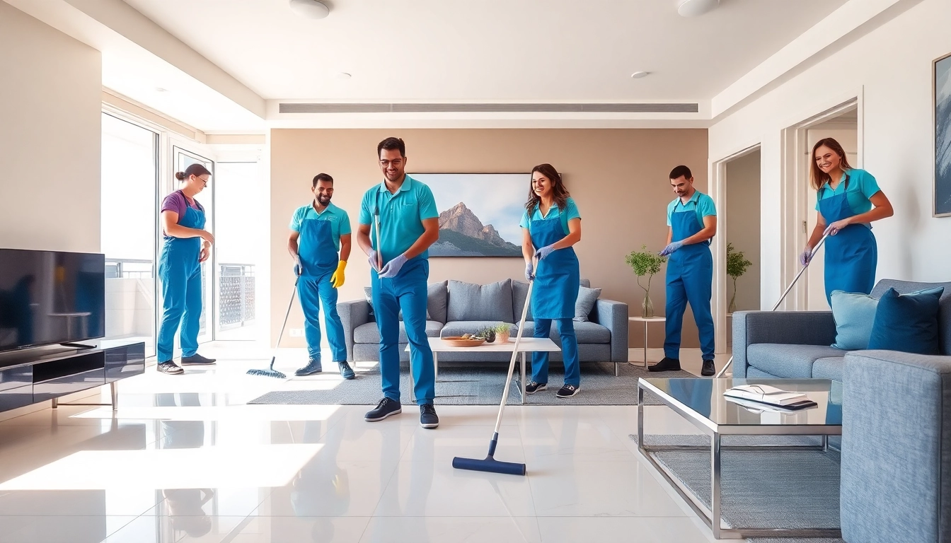 Bond cleaning Logan team efficiently cleaning an apartment, showcasing spotless surfaces.