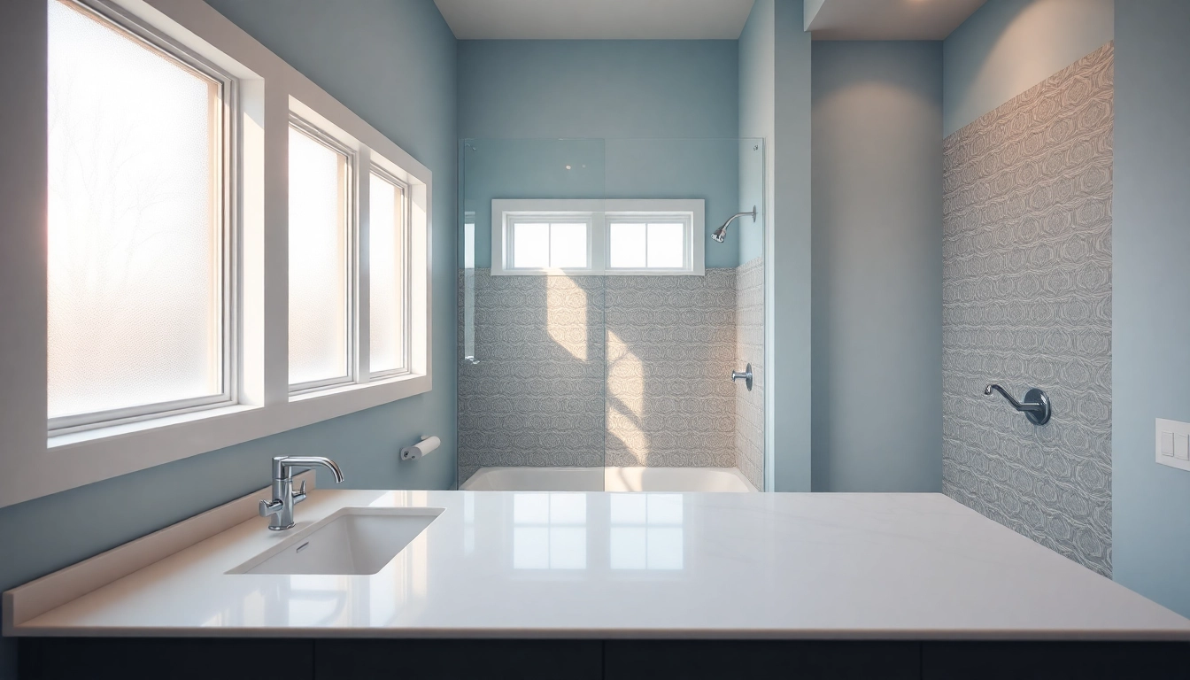 Experience a stunning local bathroom remodel with modern fixtures and elegant design features.