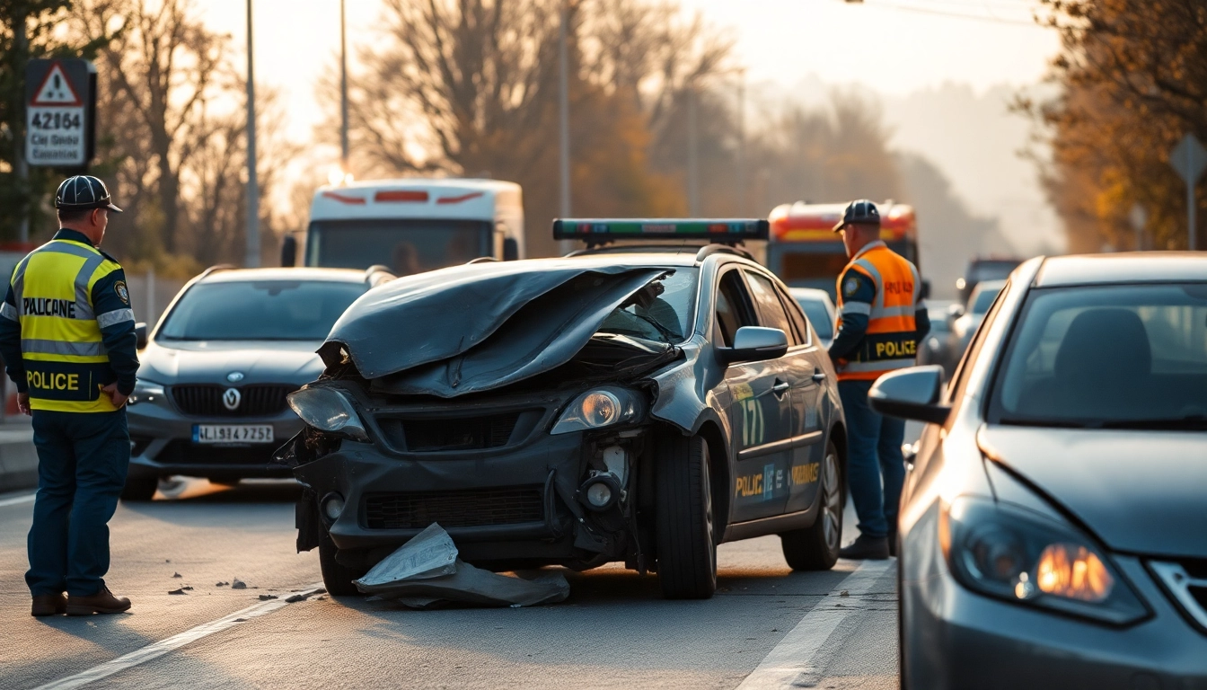 Düzce haber son dakika: Police responding to a serious traffic incident showcasing damaged vehicles.