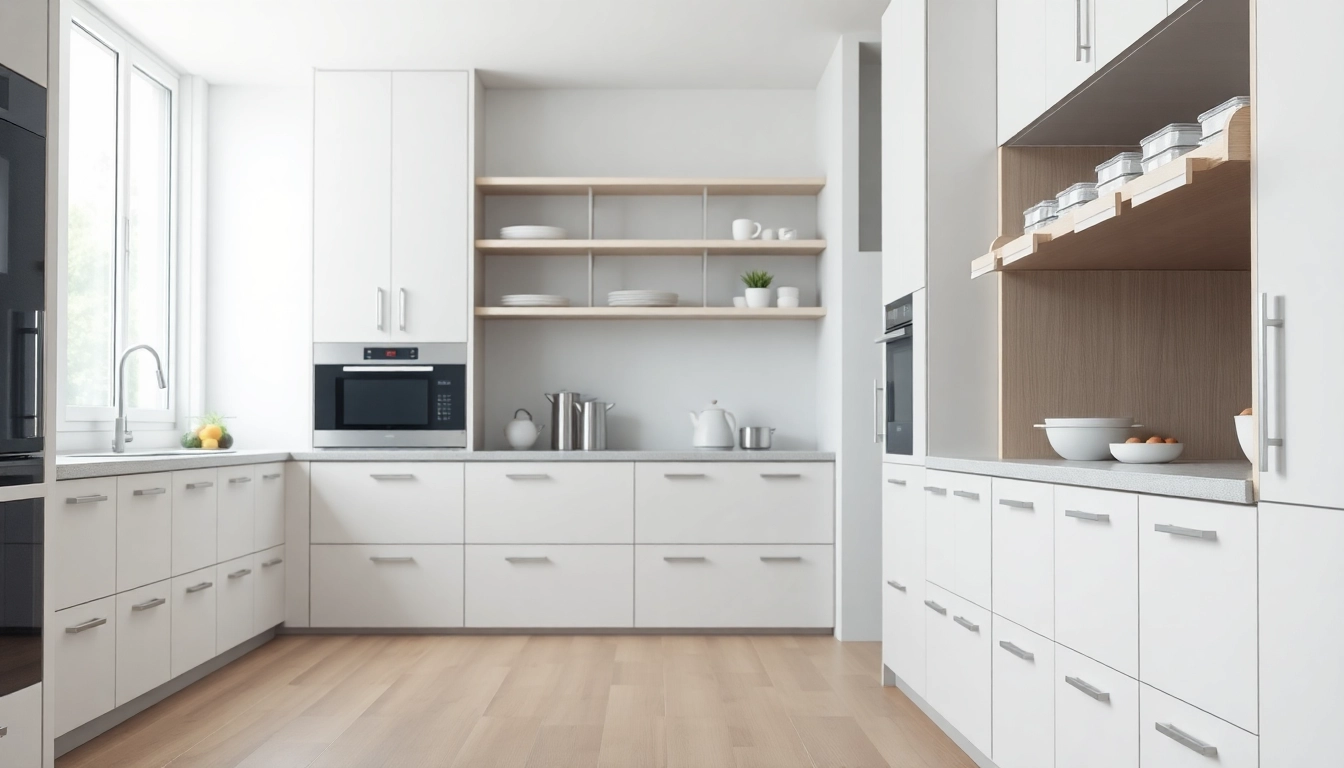 Discover the slim box drawer system in a stylish, modern kitchen with sleek and functional designs.