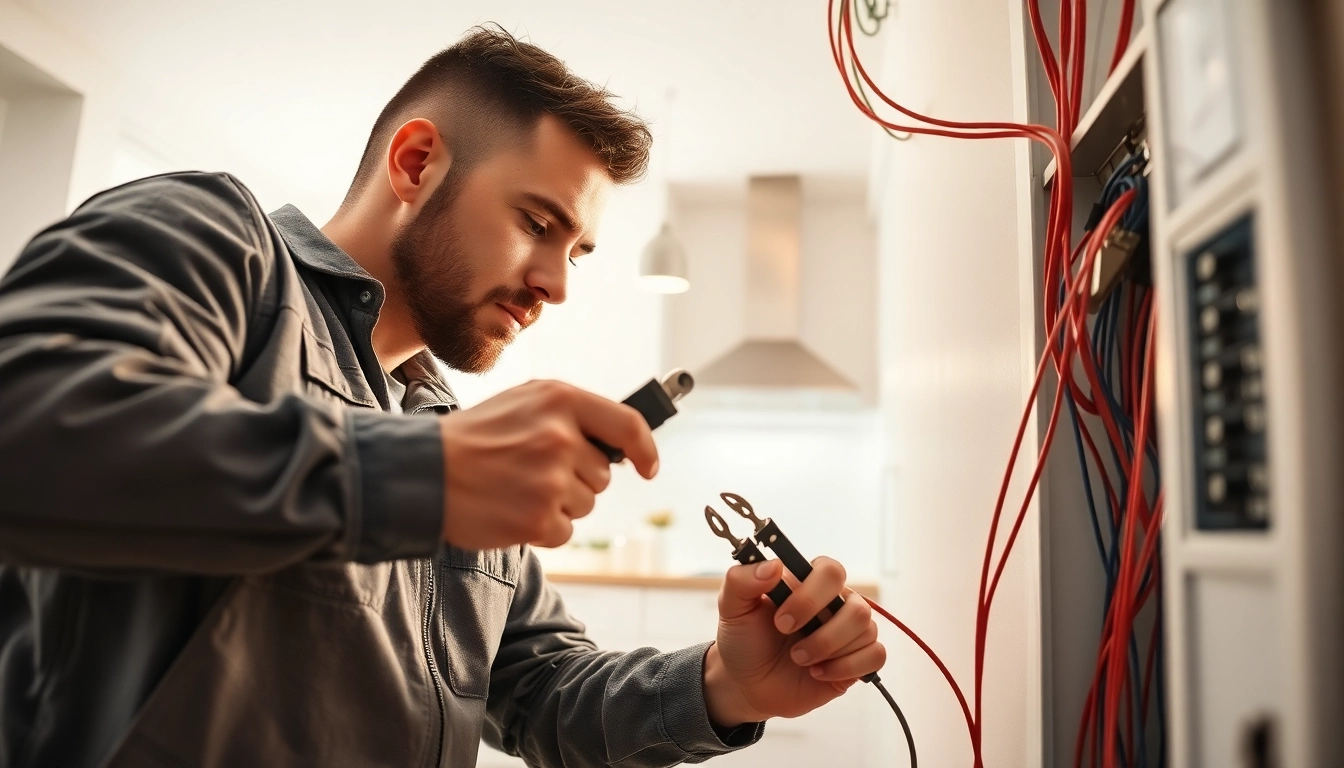 Electrical Contractor Clearwater performing installation work on new wiring.