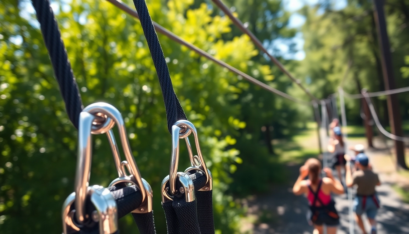 Engage in exhilarating outdoor adventures with premium ZIP WIRE KITS, featuring sleek components and vibrant nature.