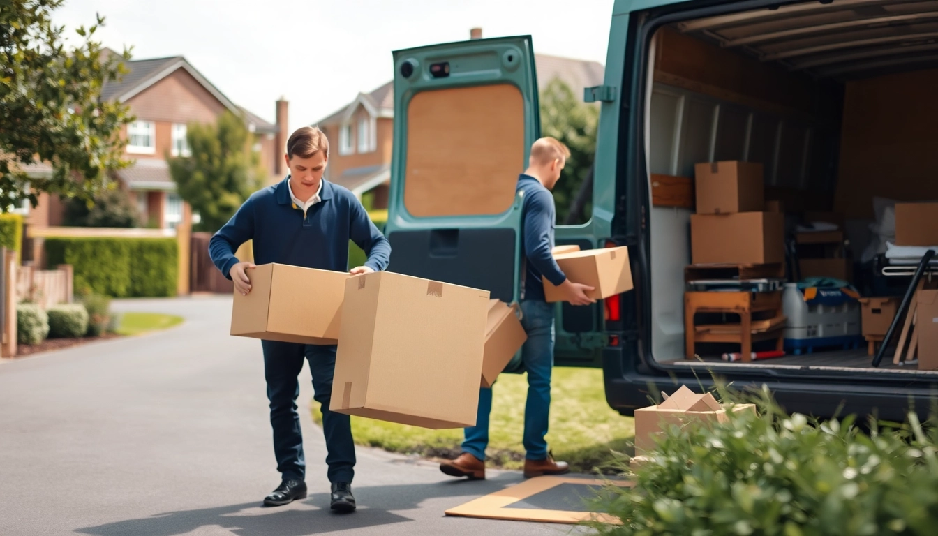 Team performing efficient house clearance Sheffield services by removing items from a home.