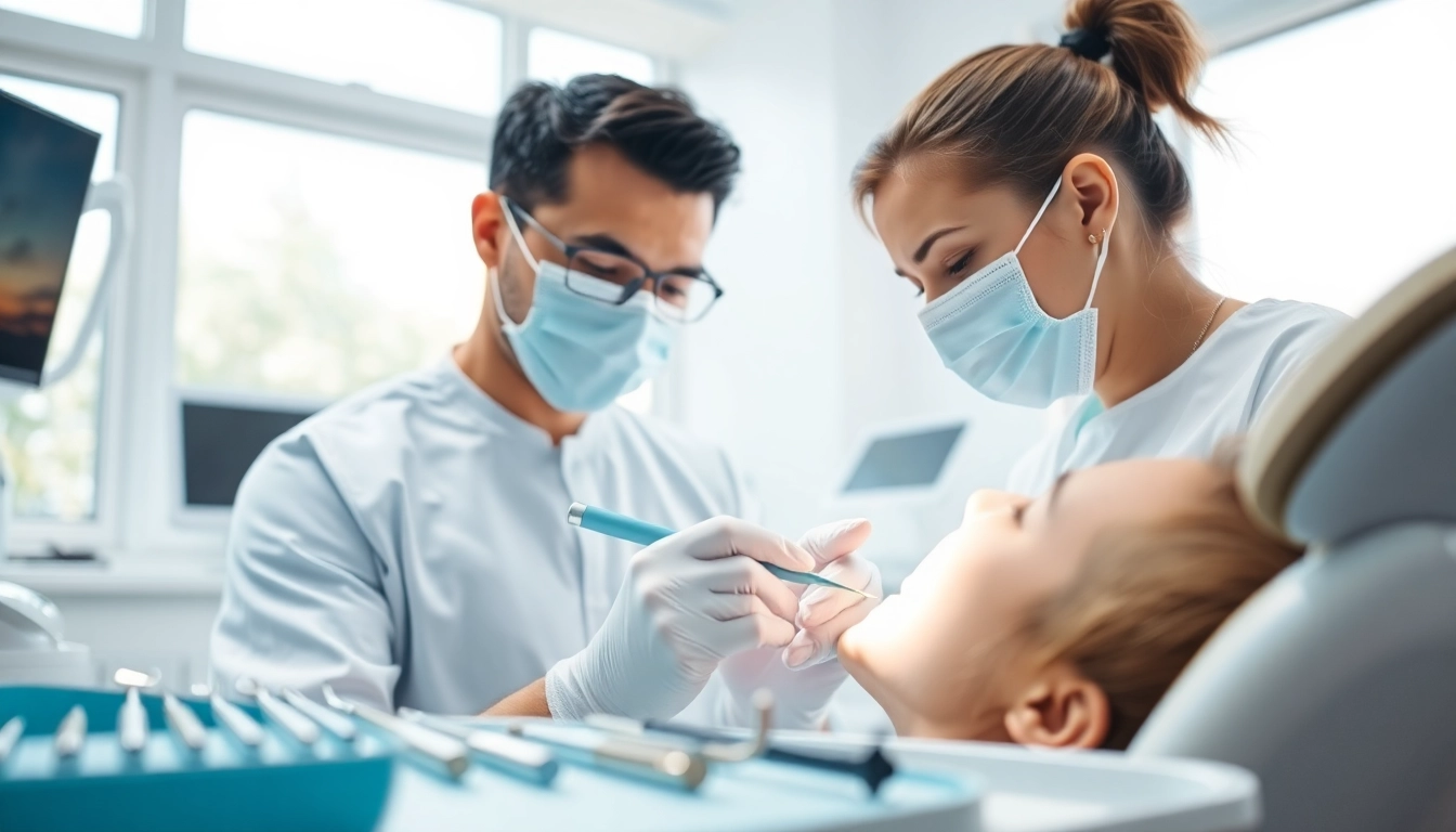 Dental cleanings performed by a dentist in a modern clinic, ensuring oral health and hygiene.