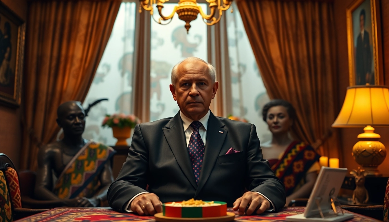 Poutine en Afrique francophone engages in dialogue against a backdrop of African heritage.