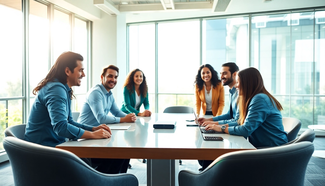 Managed IT provider team collaborating effectively in a modern office