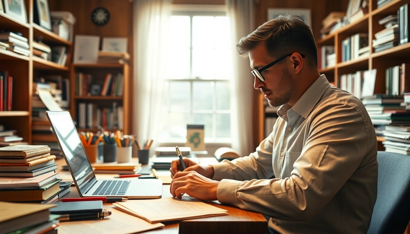 Use plagiarism checker on documents in a cozy office setting with natural light.