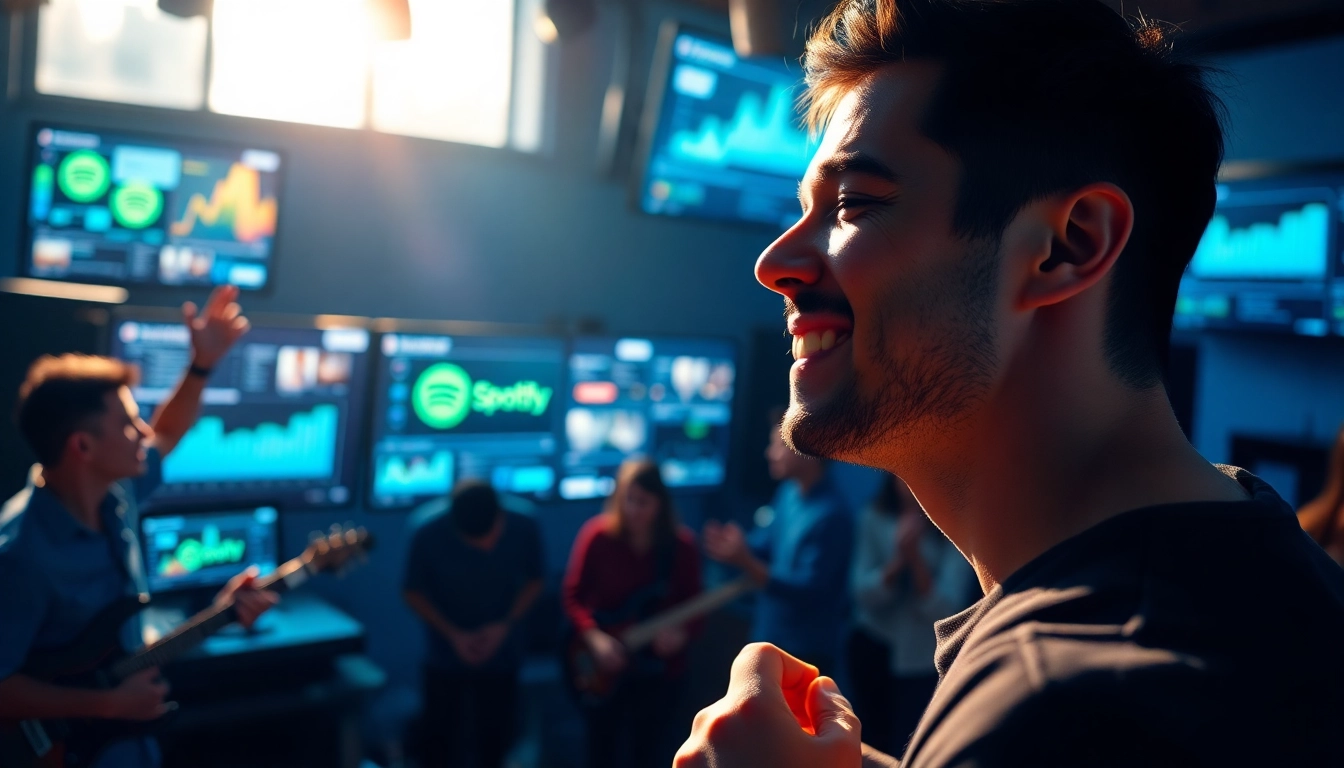 Boost your Spotify promotion efforts with engaging visuals of musicians connecting with fans.