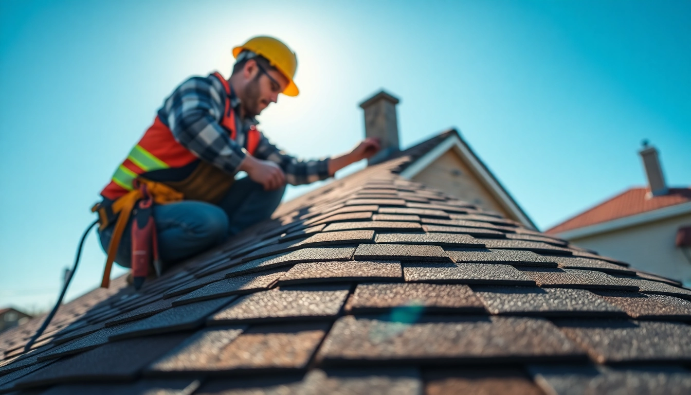 Ensure quality Roofing Vancouver Wa with a professional installing shingles on a residential home.