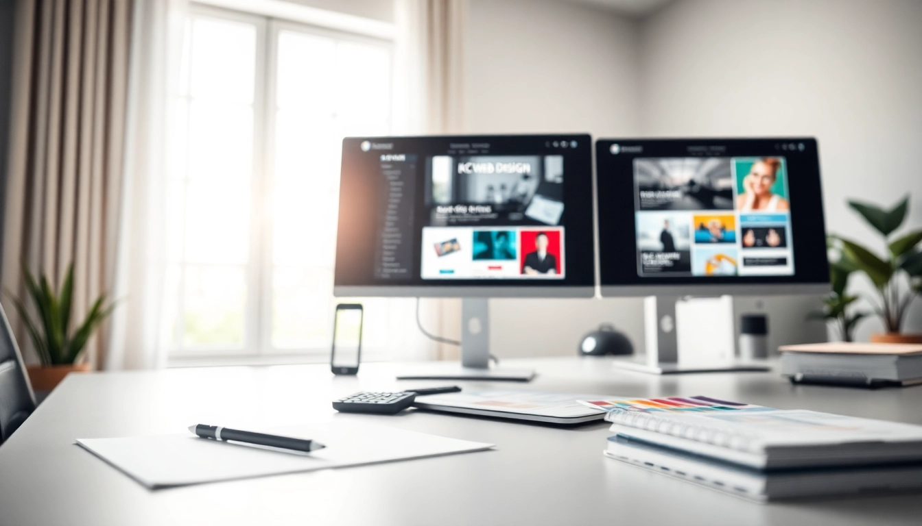 Showcasing kc web design in a vibrant workspace with modern tools and layouts.